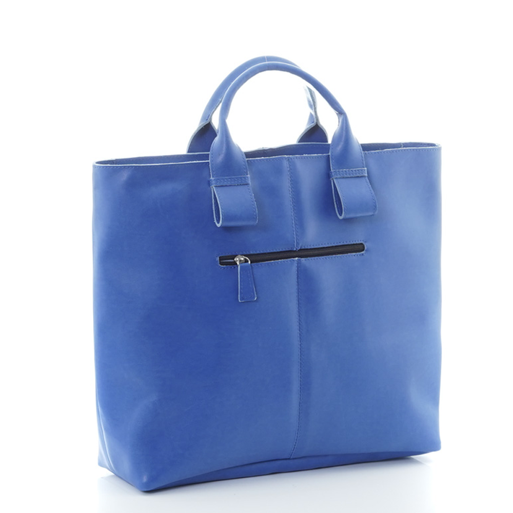 Дамска чанта от естествена кожа модел CARMEN  royal blue